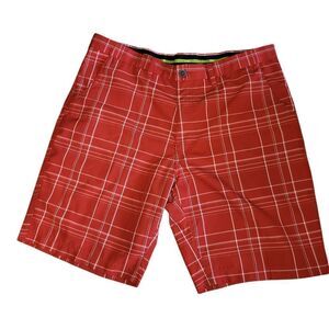 Red Plaid Athletic Shorts